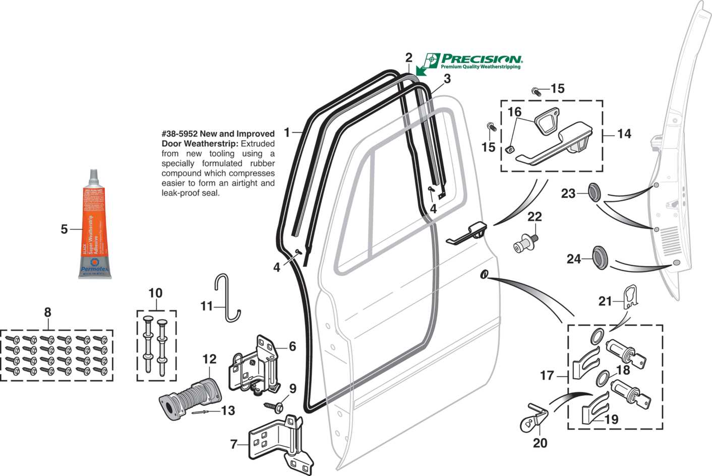 front door lock parts diagram