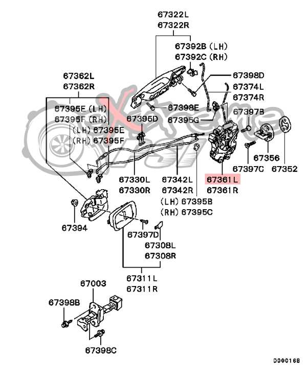 front door lock parts diagram