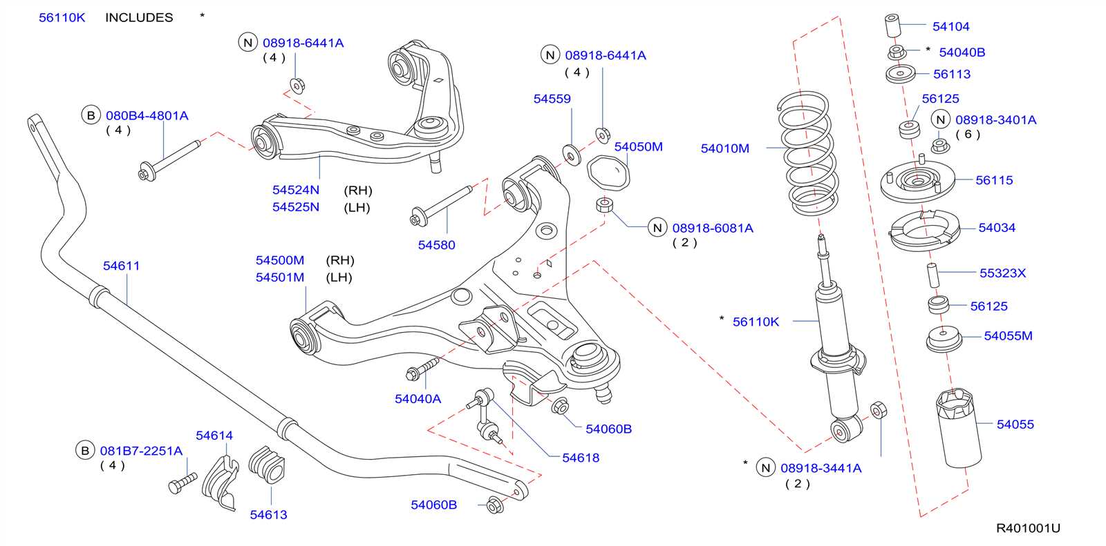 front suspension parts diagram