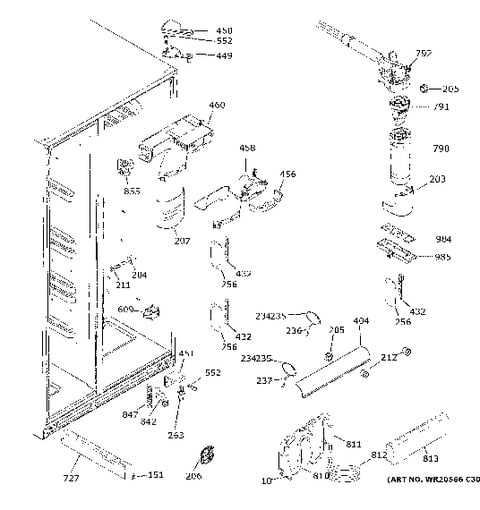 ge side by side refrigerator parts diagram