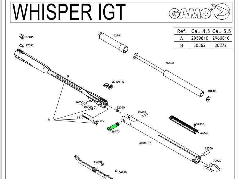 gamo whisper parts diagram