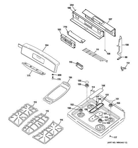 ge gas range parts diagram