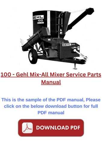 gehl 100 grinder mixer parts diagram