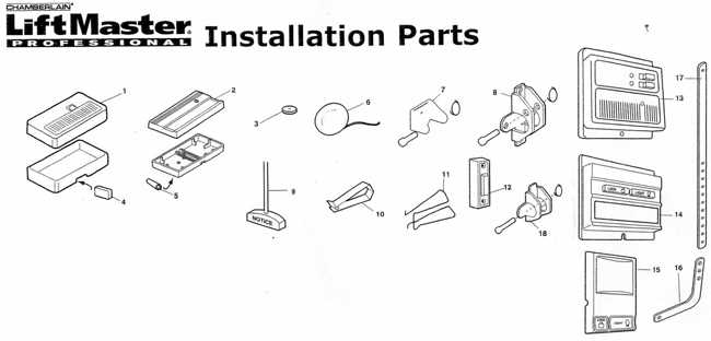 chamberlain garage door opener parts diagram