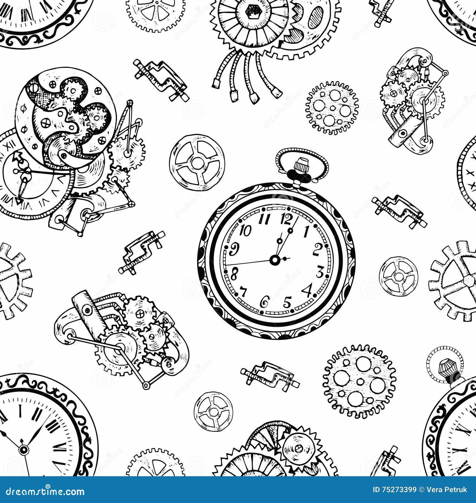 mechanical clock parts diagram