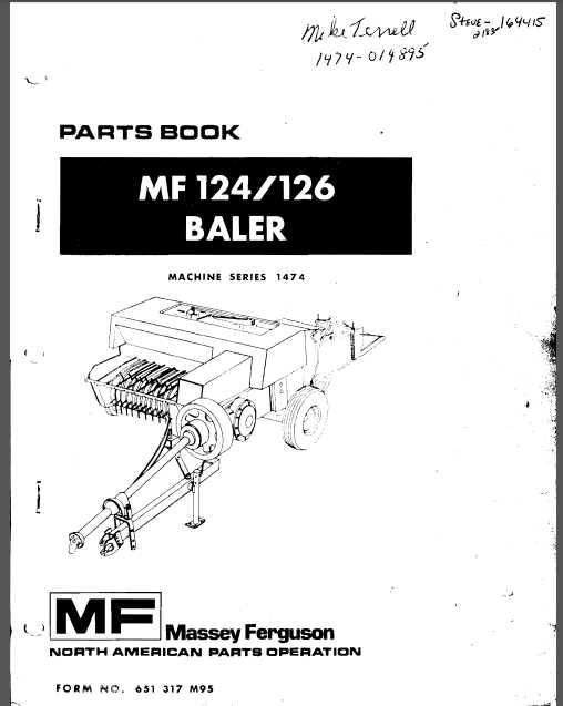 massey ferguson 124 baler parts diagram