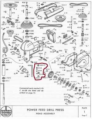 walker turner drill press parts diagram