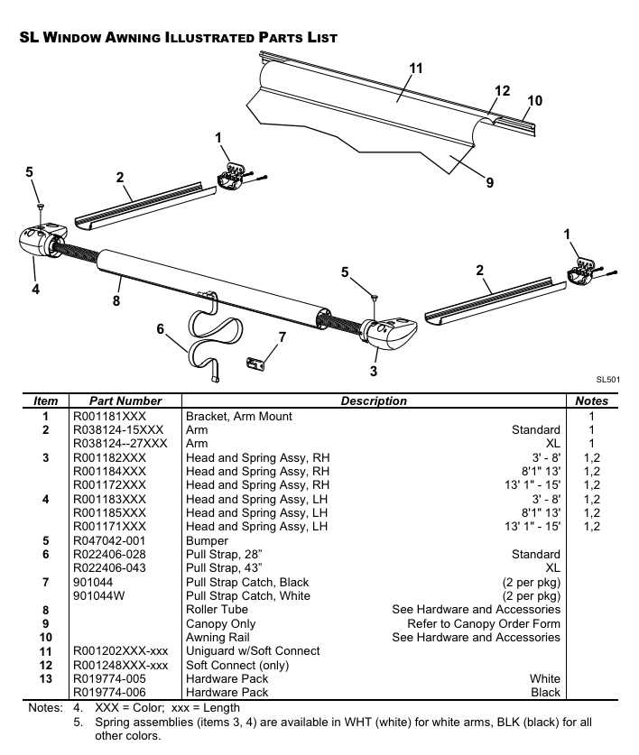 dometic rv awning parts diagram