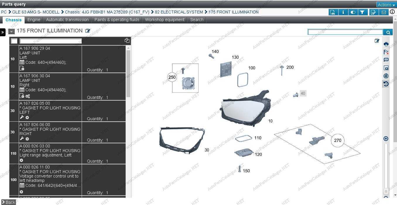 mercedes parts diagram online