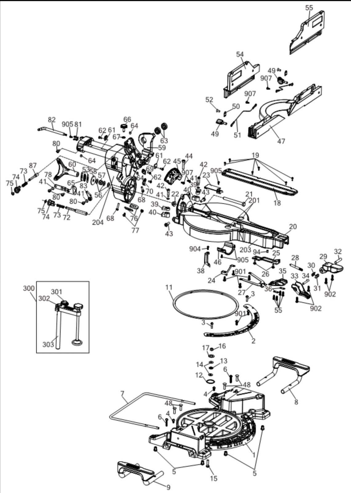 dewalt dw708 type 4 parts diagram