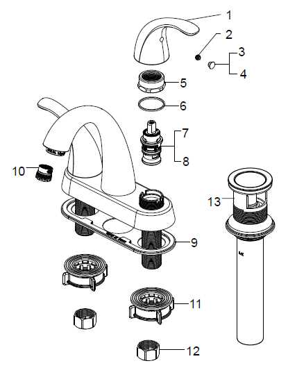 delta bathroom sink faucet parts diagram