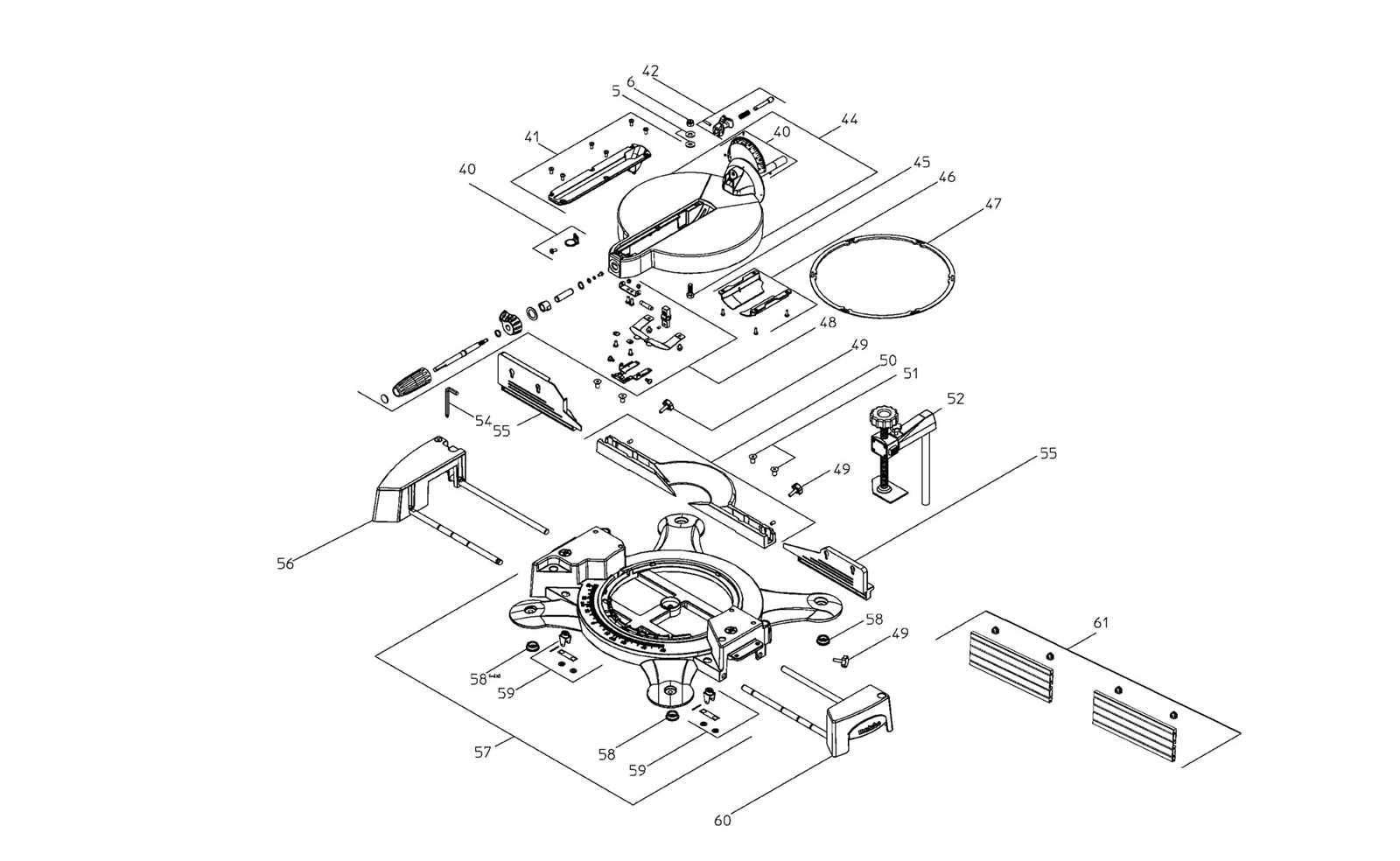 delta miter saw parts diagram