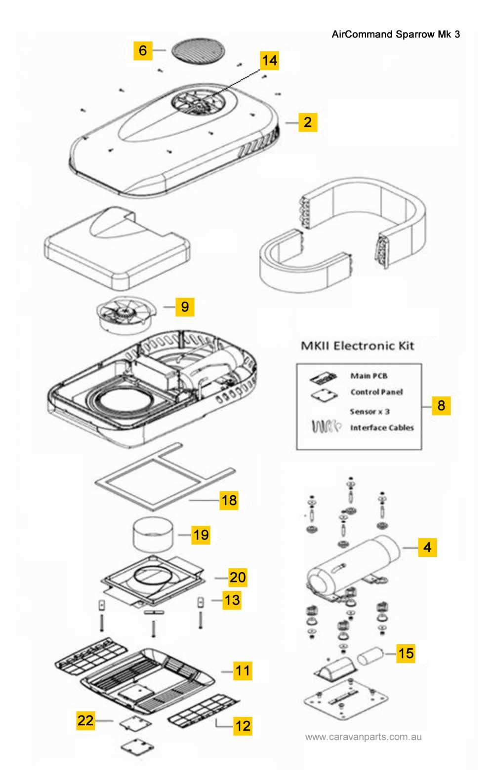 dometic air conditioner parts diagram