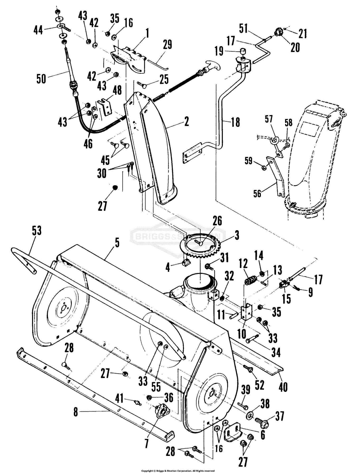 john deere 38 snowblower parts diagram