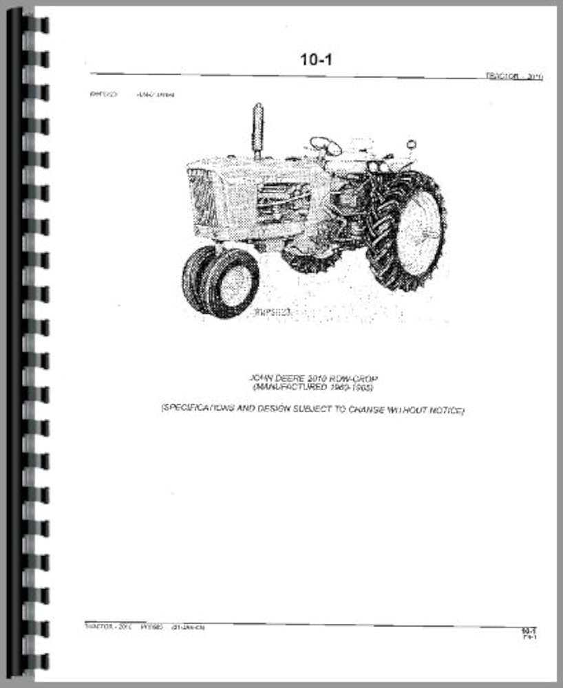 john deere 2010 parts diagram