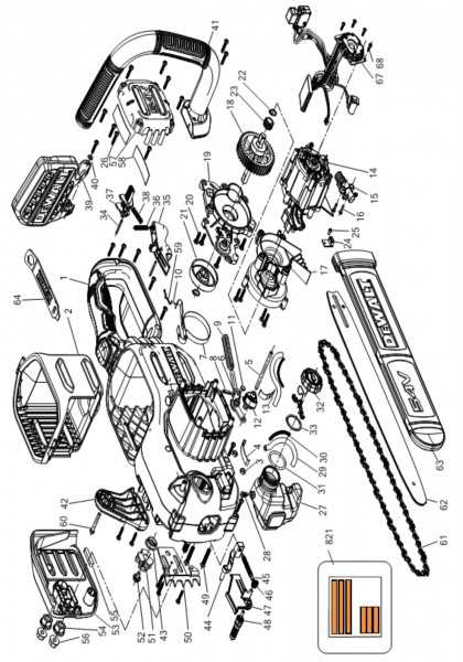 dewalt chainsaw parts diagram