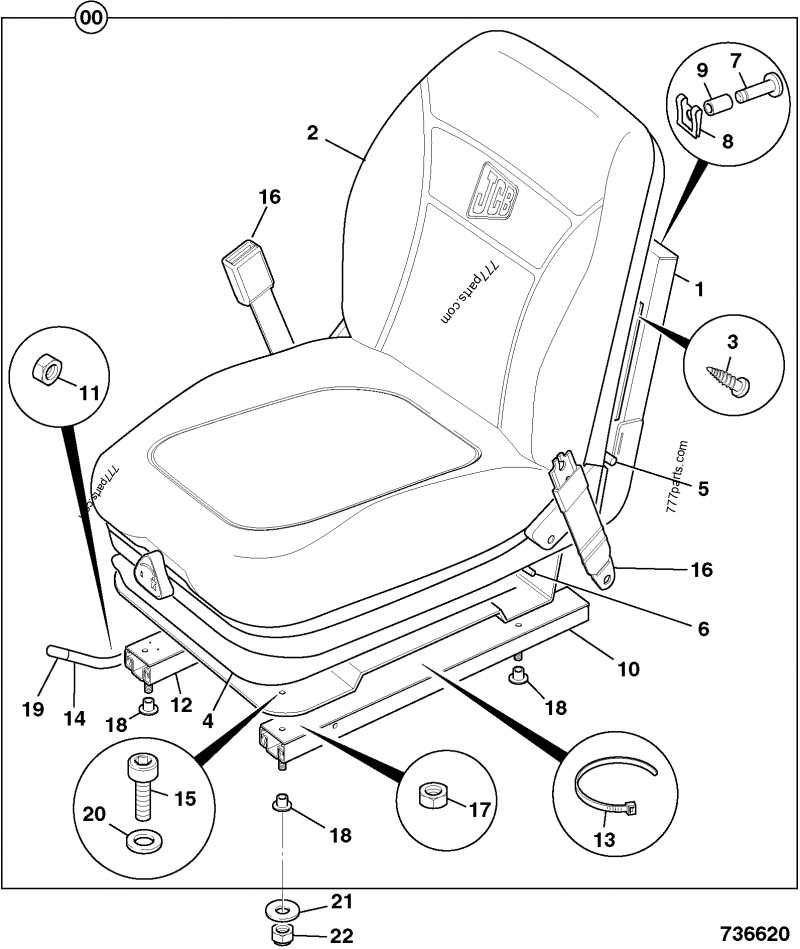 car seat parts diagram