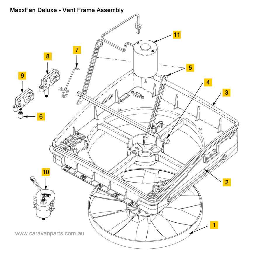 maxxair fan parts diagram