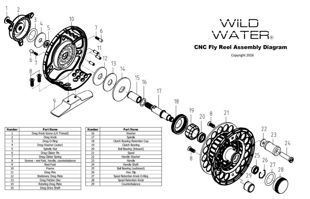 lews reel parts diagram