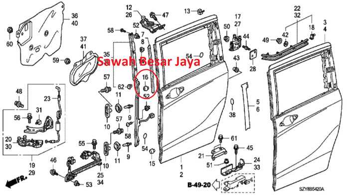 2007 honda odyssey sliding door parts diagram