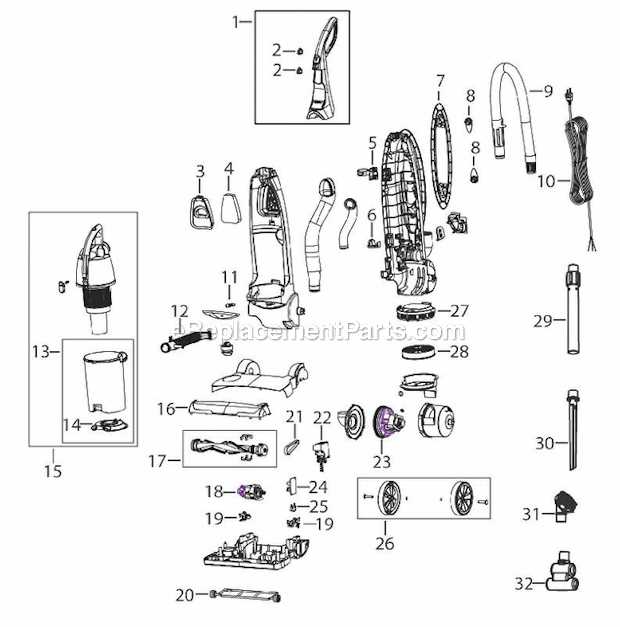 bissell powerforce helix turbo parts diagram