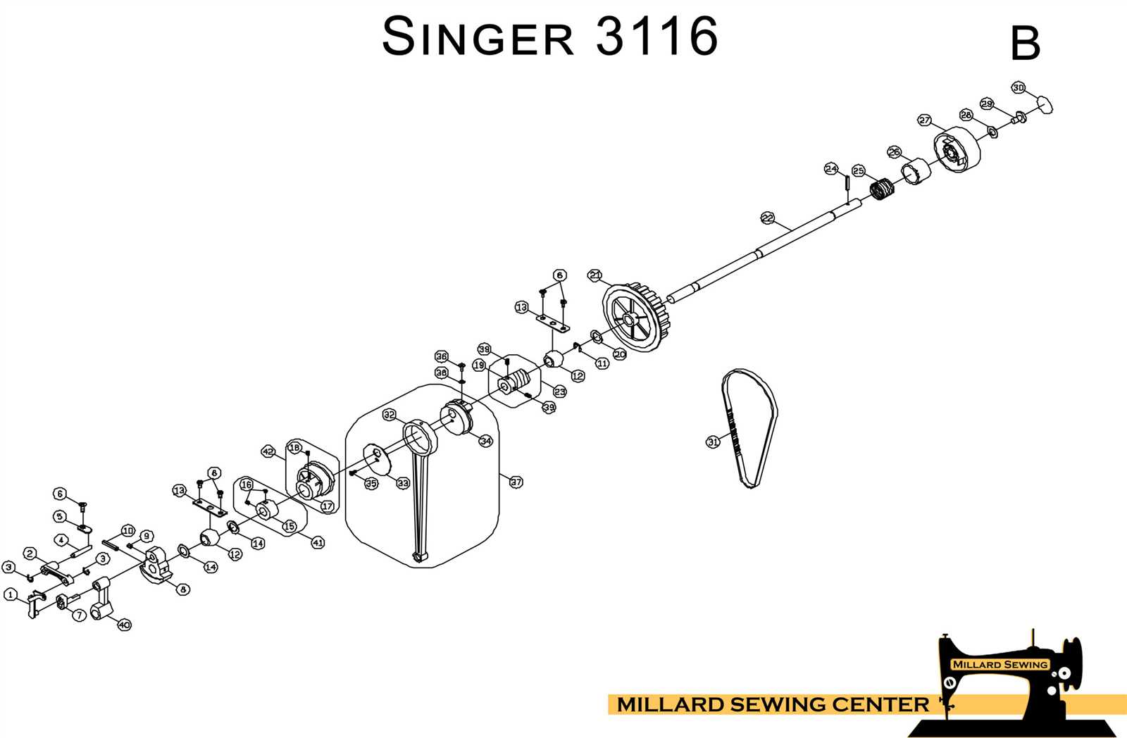 singer 401a parts diagram