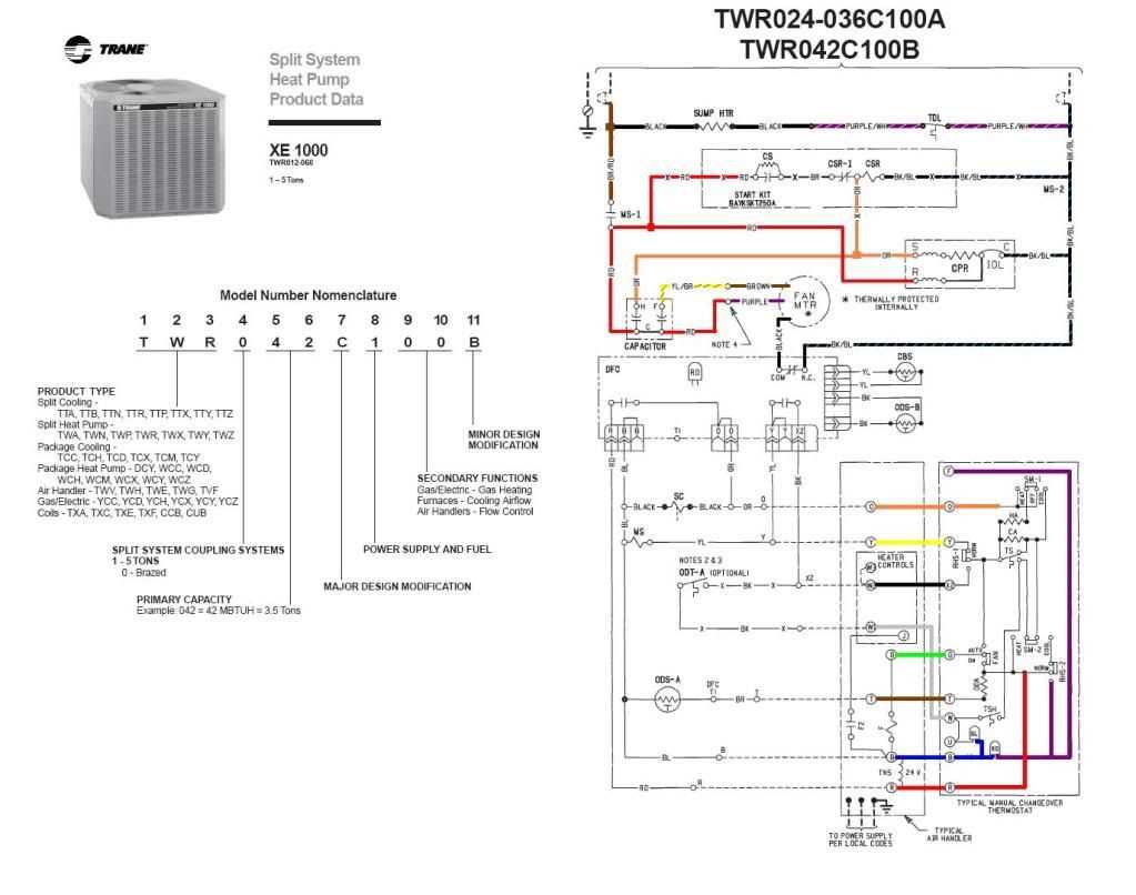 trane heat pump parts diagram