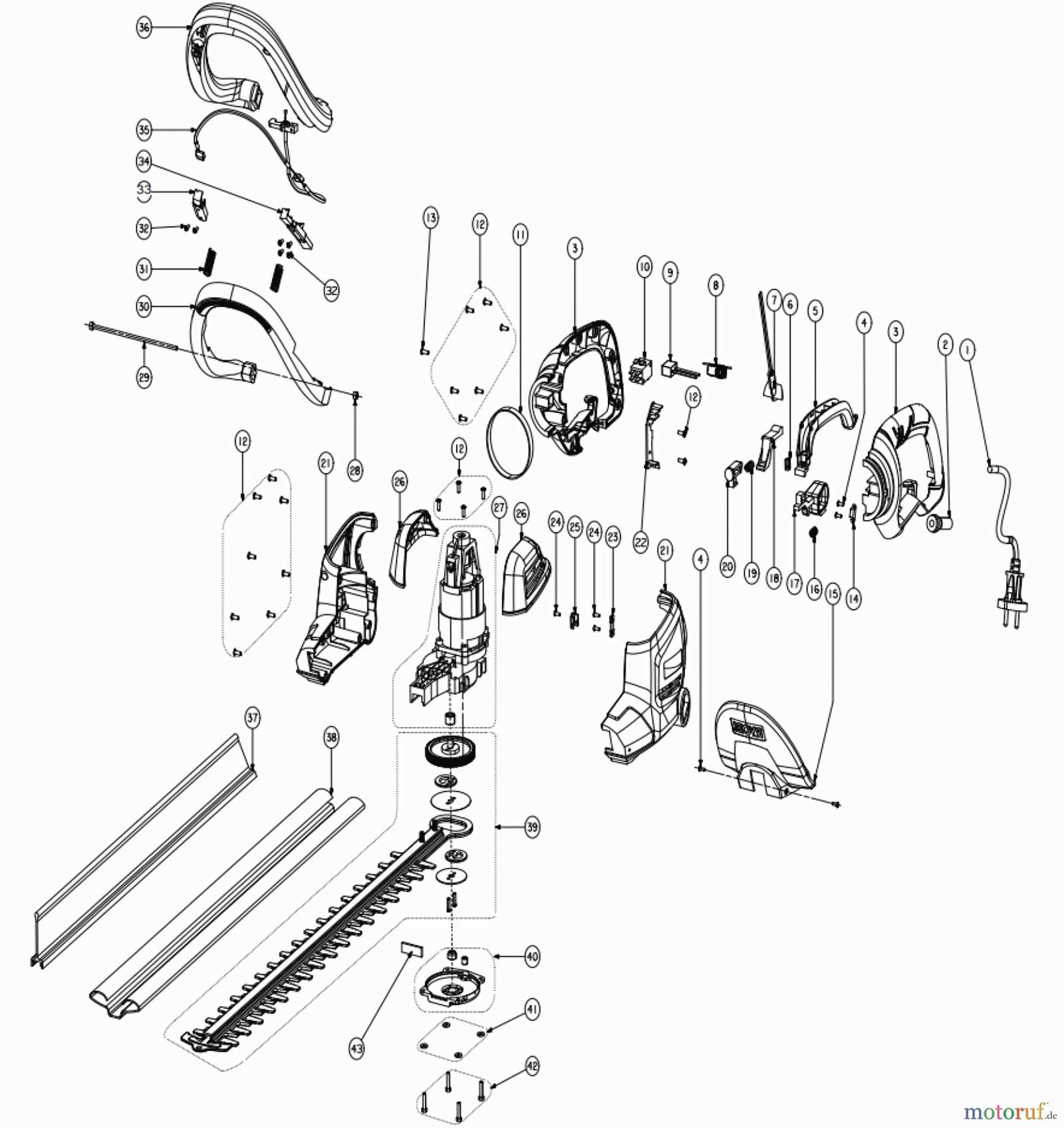 ryobi electric chainsaw parts diagram