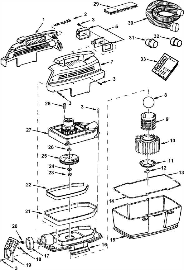 ridgid shop vac parts diagram