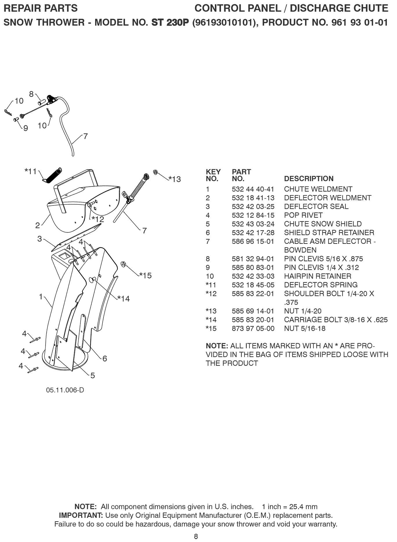 husqvarna st230p parts diagram