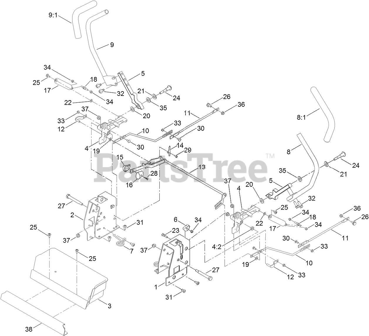 toro zero turn mower parts diagram