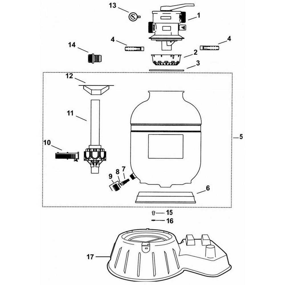 pool sand filter parts diagram