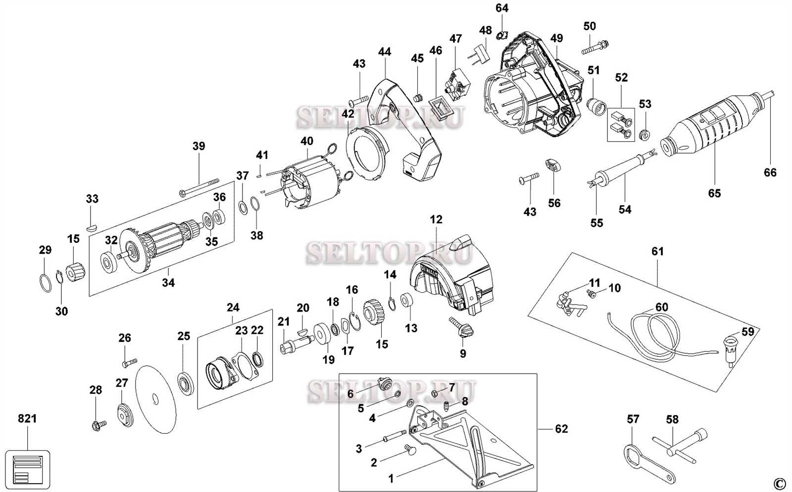 dewalt chainsaw parts diagram