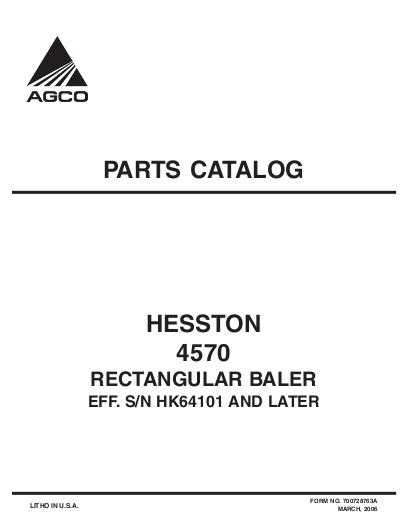 hesston 565a baler parts diagram