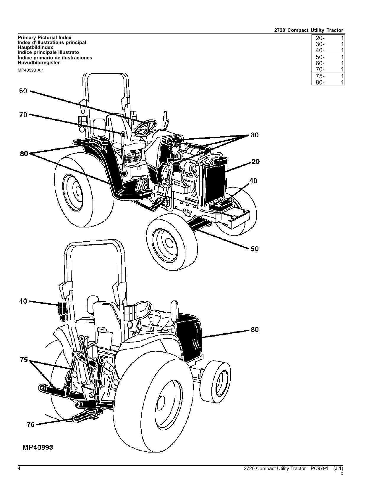 white tractor parts diagram