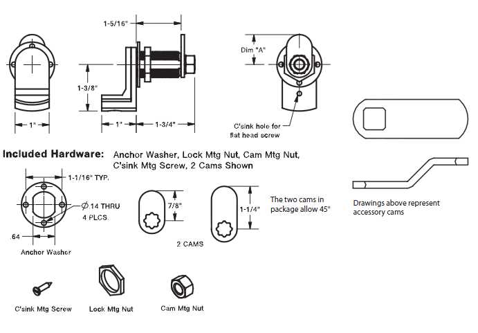 cabinet lock parts diagram