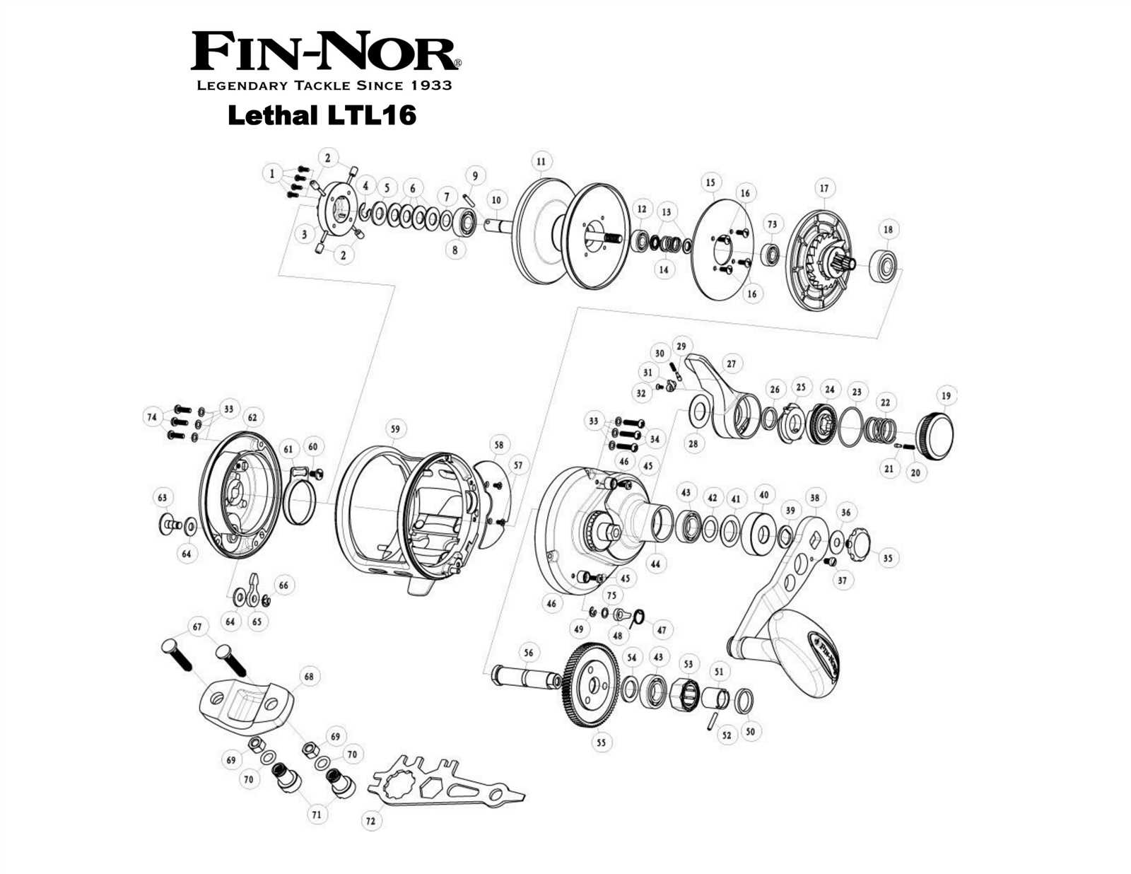 lews reel parts diagram