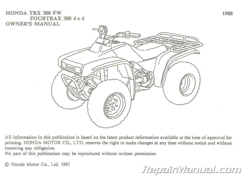 1988 honda fourtrax 300 parts diagram