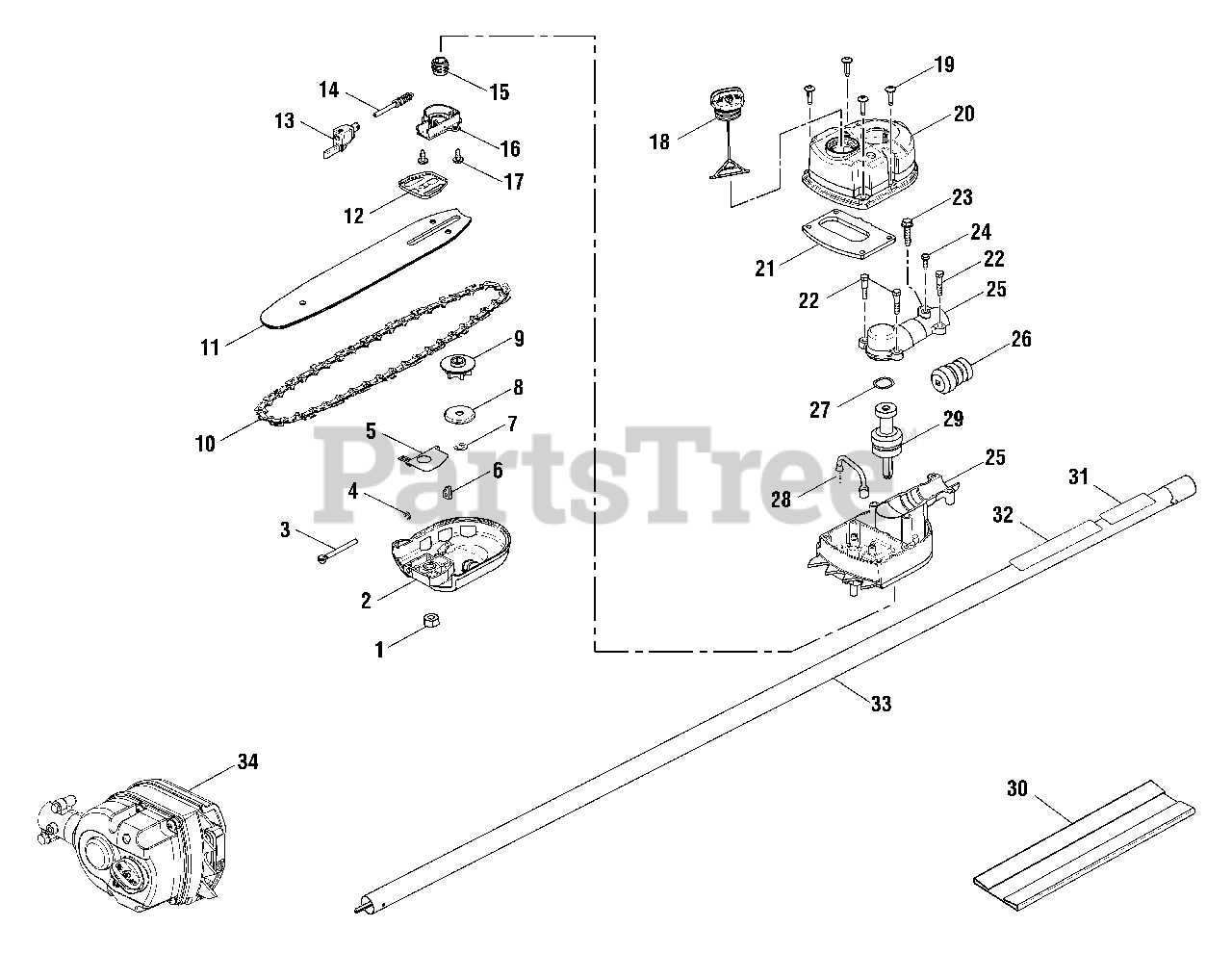 pole pruner parts diagram