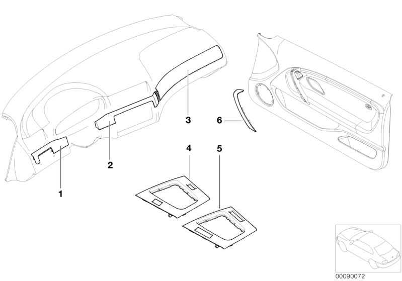 bmw e46 interior parts diagram