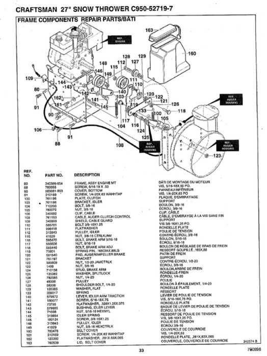 yard king snowblower parts diagram