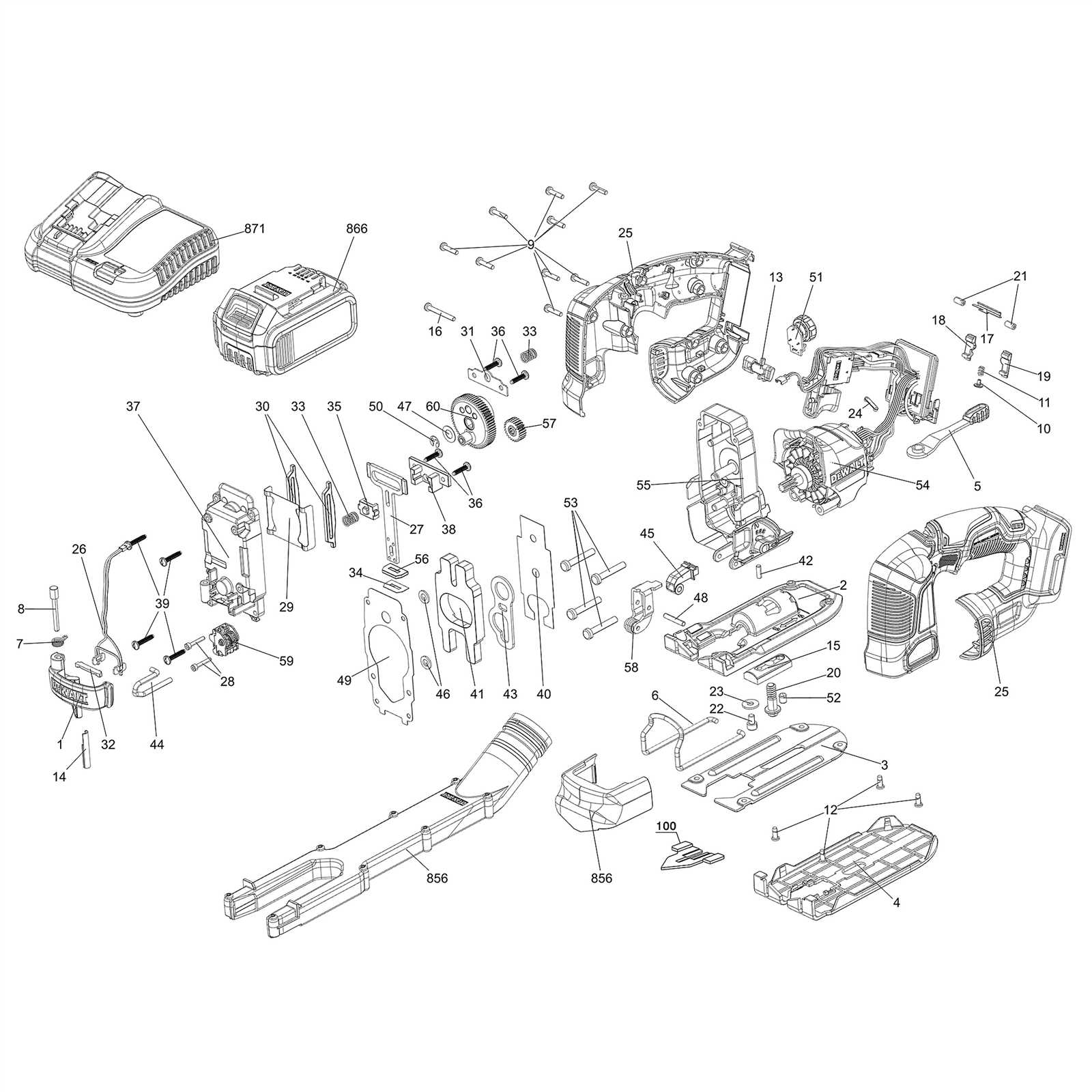 dewalt chainsaw parts diagram