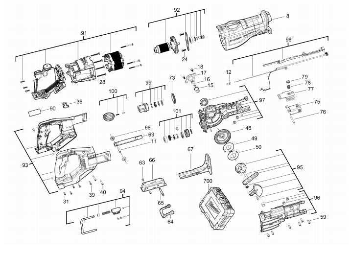 milwaukee sawzall parts diagram