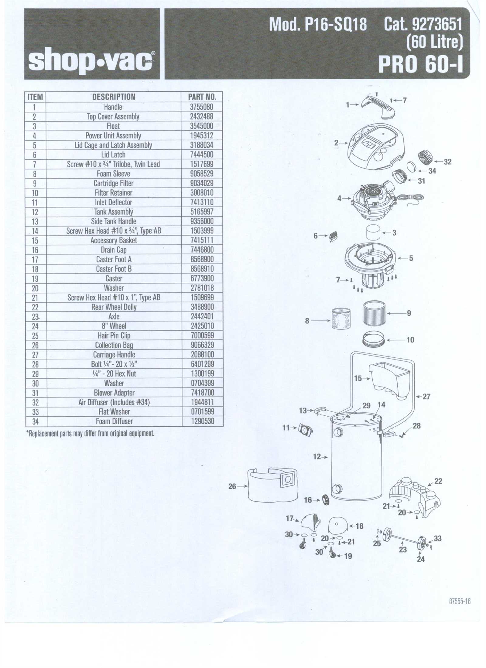 partner k950 parts diagram