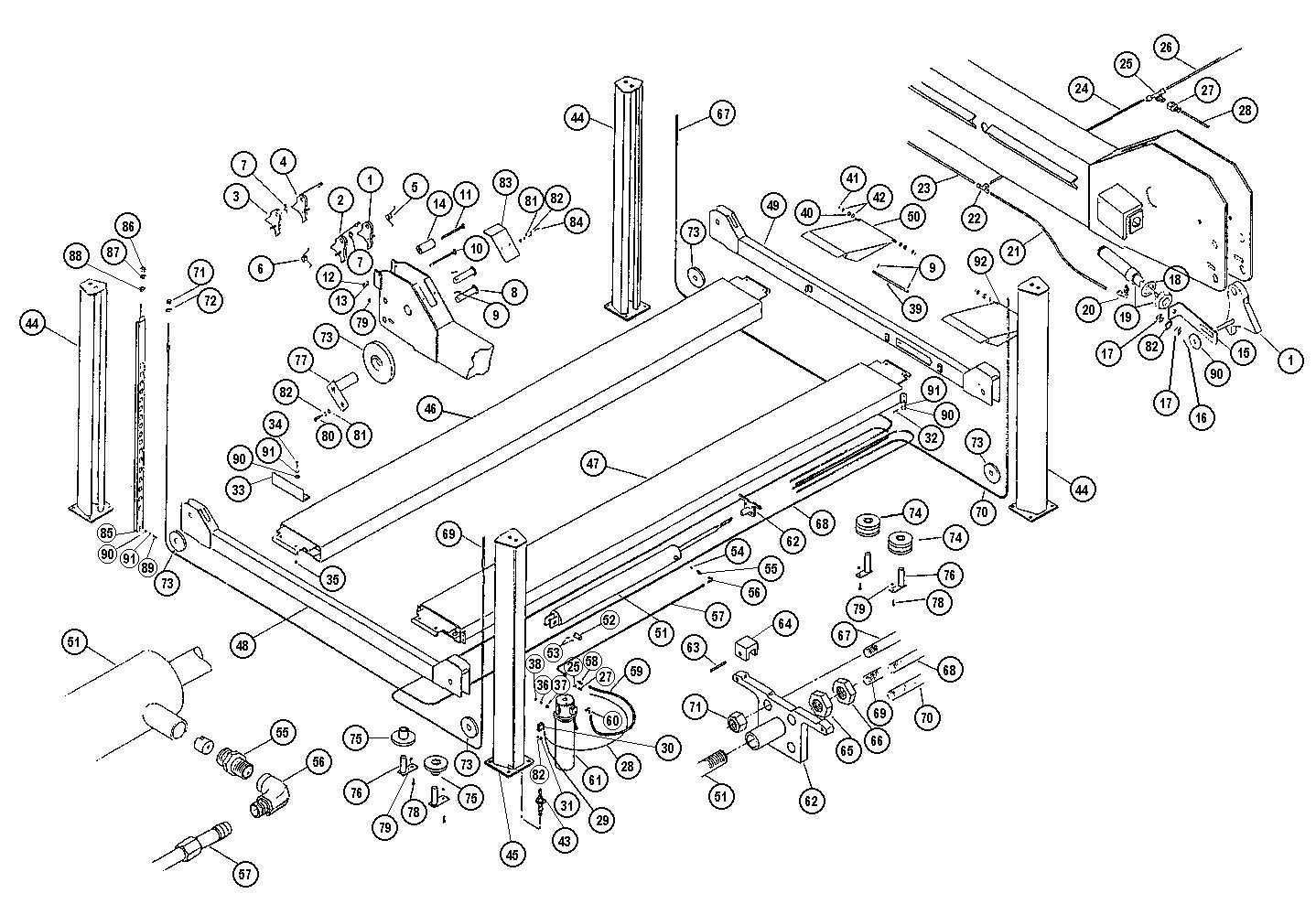 rotary 4 post lift parts diagram