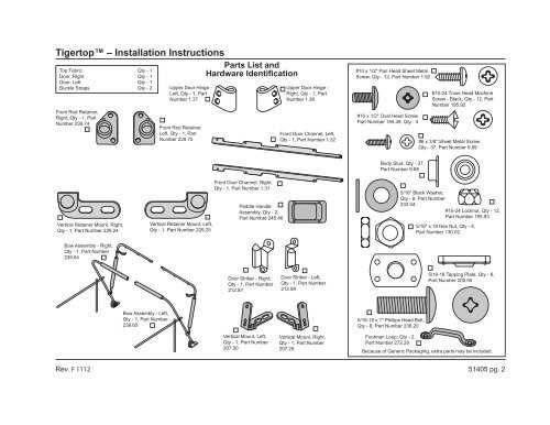 bestop parts diagram