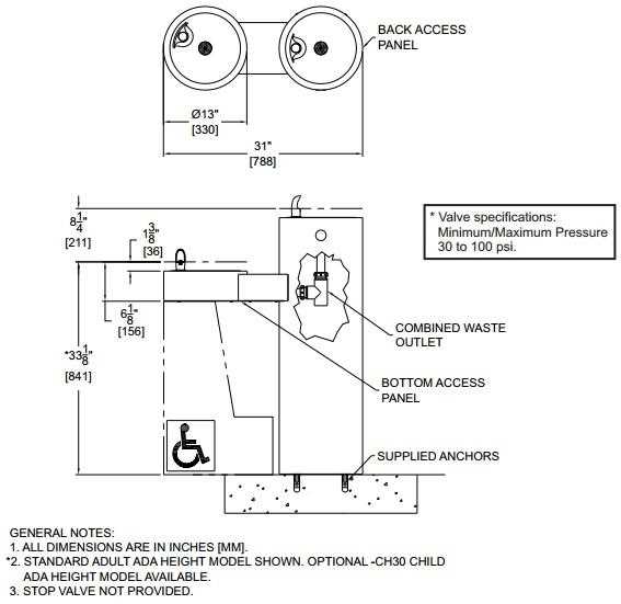 drinking fountain parts diagram