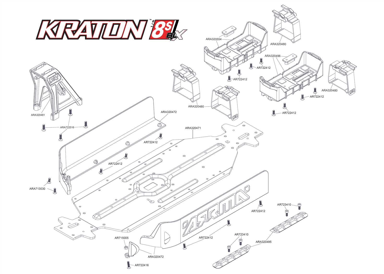 arrma kraton 6s parts diagram