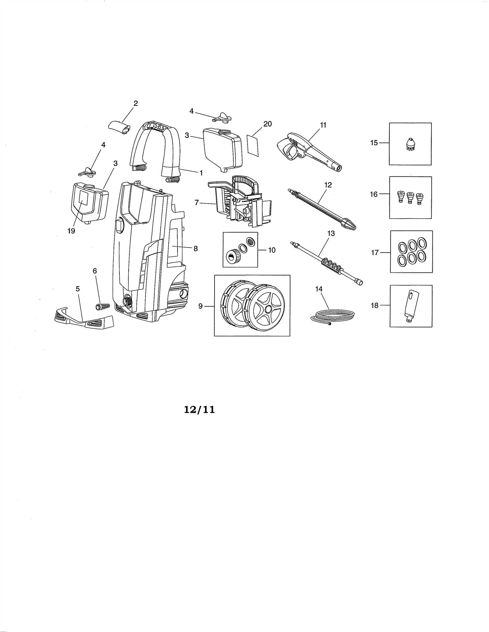 electric pressure washer parts diagram