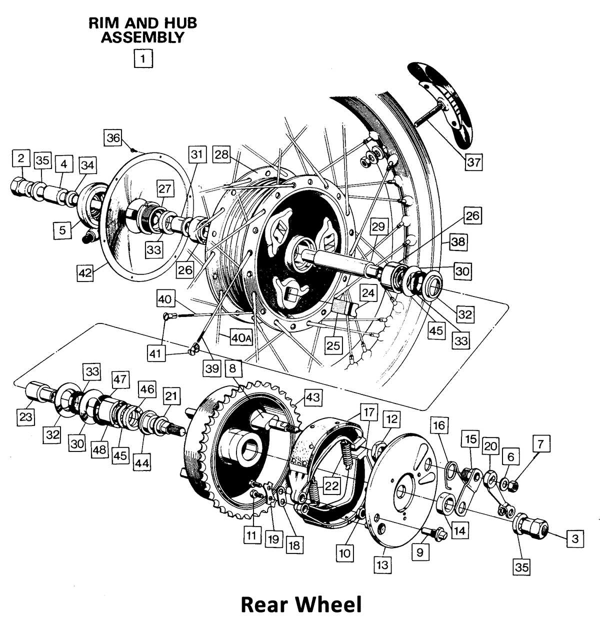 bicycle rear wheel parts diagram